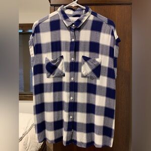 Rails Navy and White Blouse